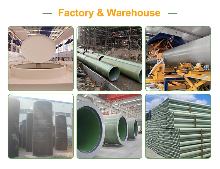 Green Plastic Drain GRP Gre RTR Pipe Fiberglass Pipe FRP GRP Pipe