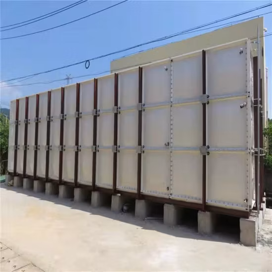 Venda quente 100000 litros GRP FRP fibra de vidro retangular tanque de armazenamento de água de chuva na Malásia usado tanque de água de qualidade alimentar preço barato